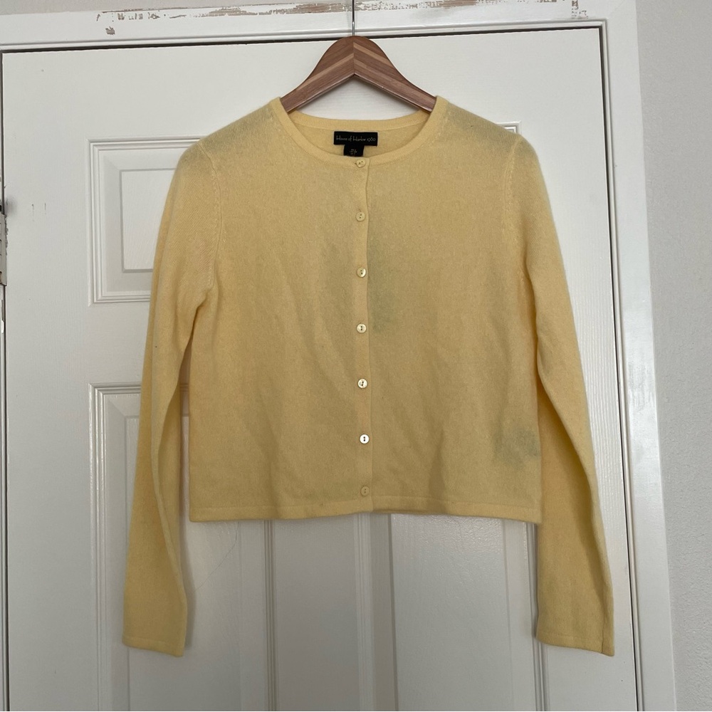 House of Harlow 1960 Yellow Cashmere Cardigan